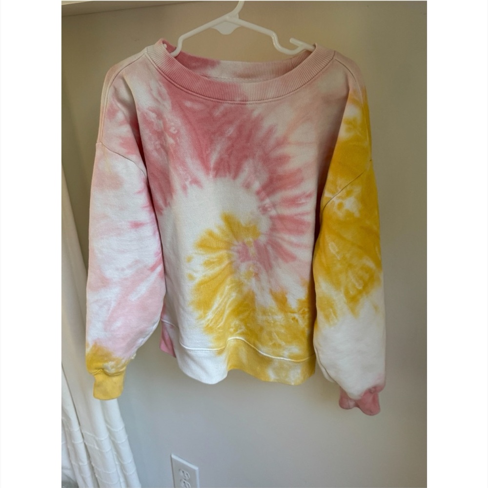 GAP Kids Pink and White Tie-Dye Top